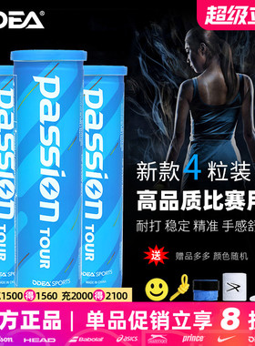 ODEA欧帝尔网球Passion Tour罐装高弹耐打耐磨专业比赛训练4粒装