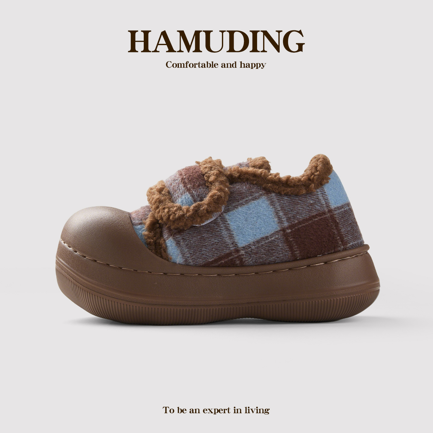 2025新款包跟棉拖鞋女冬季室内保暖加绒厚底时尚百搭外穿毛绒棉鞋