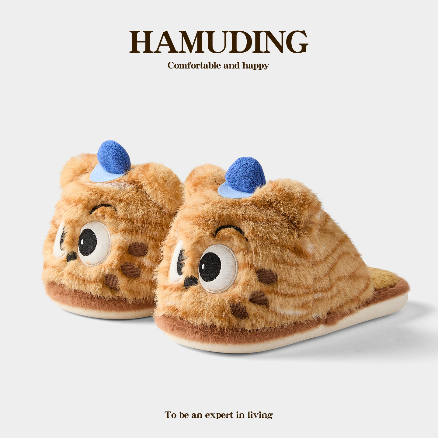 小老虎棉拖鞋男女冬季2025新款居家室内防滑保暖情侣卡通毛毛鞋女