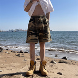 2025夏季新款！迷彩宽松五分短裤809B-DK01-P50控68，男装牛仔裤，星座809B（原星座805）