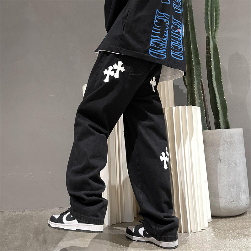 2025春季新款宽松直筒十字架牛仔裤XZ805-AE35-P55控68，男装牛仔裤，星座809B（原星座805）