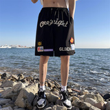 2025夏季新款！宽松阔腿刺绣五分短裤809B-DK03-P45控58，男装牛仔裤，星座809B（原星座805）