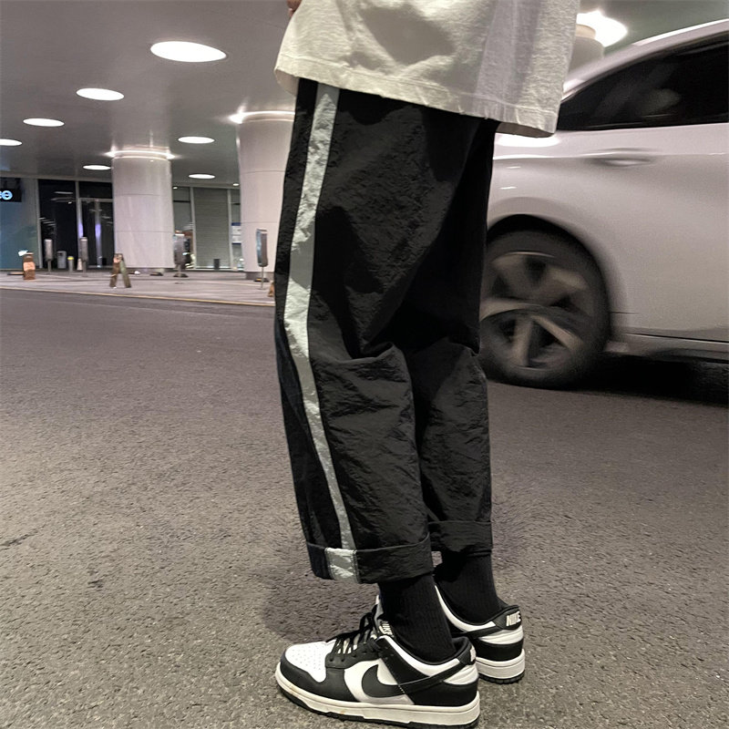 2025春季新款！宽松直筒休闲裤拼色长裤809B-D52-P55控68，男装休闲裤，星座809B（原星座805）