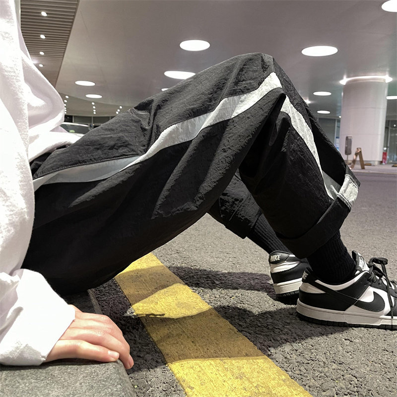 2025春季新款！宽松直筒休闲裤拼色长裤809B-D52-P55控68，男装休闲裤，星座809B（原星座805）