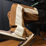 2025秋季新款！宽松直筒拼接个性休闲裤805-KZ108-P60控78，男装休闲裤，星座809B（原星座805）