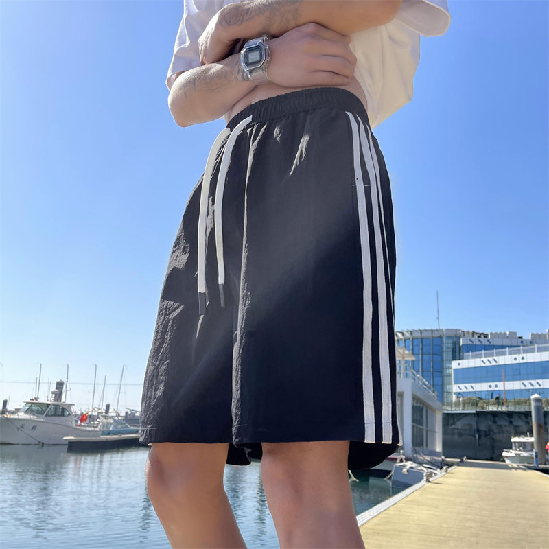 2025夏季新款！宽松直筒三条杠五分休闲短裤809B-DK11-P35控48,男装牛仔裤,星座809B（原星座805）