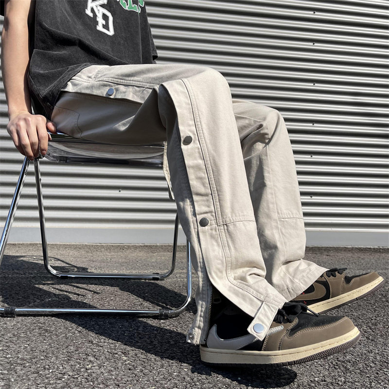 2025春季新款！帅气排扣宽松直筒阔腿工装长裤809B-D85-P65控88，男装工装外套，星座809B（原星座805）