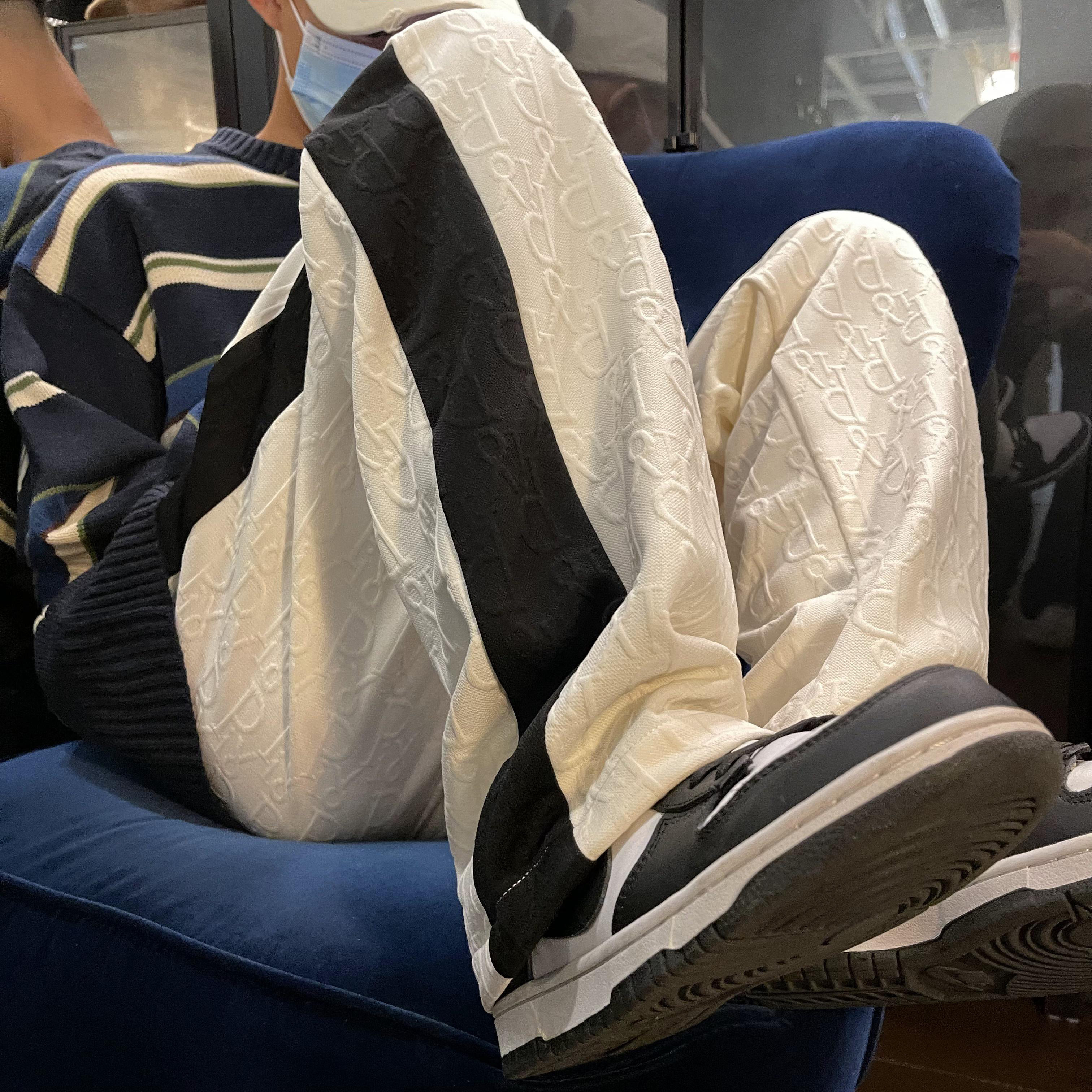 2025秋季新款！宽松直筒拼接个性休闲裤805-KZ108-P60控78,男装休闲裤,星座809B（原星座805）