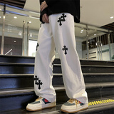 2025春季新款宽松直筒十字架中性牛仔裤XZ805-AE35-P55控68，男装牛仔裤，星座809B（原星座805）