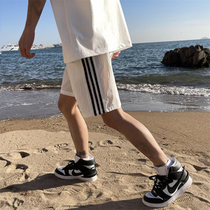 2025夏季新款！ 宽松直筒三条杠五分休闲短裤 809B-DK11-P35 控48，男装牛仔裤，星座809B（原星座805）