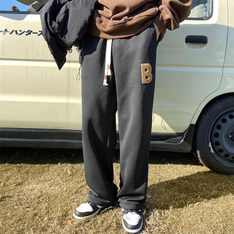 2025冬季新款！阔腿宽松加绒加厚休闲裤805-KF01-P60控78,男装卫衣,星座809B（原星座805）