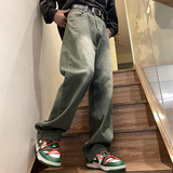 秋季新款！宽松直筒牛仔裤高街刺绣长裤805-KZ82-P55控68，男装牛仔裤，星座809B（原星座805）