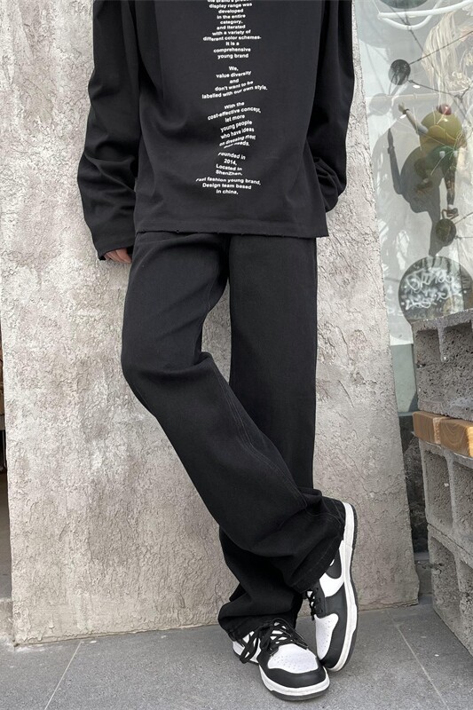 2025春季新款！宽松直筒印花牛仔长裤805-D32-P55控68,男装休闲裤,星座809B（原星座805）