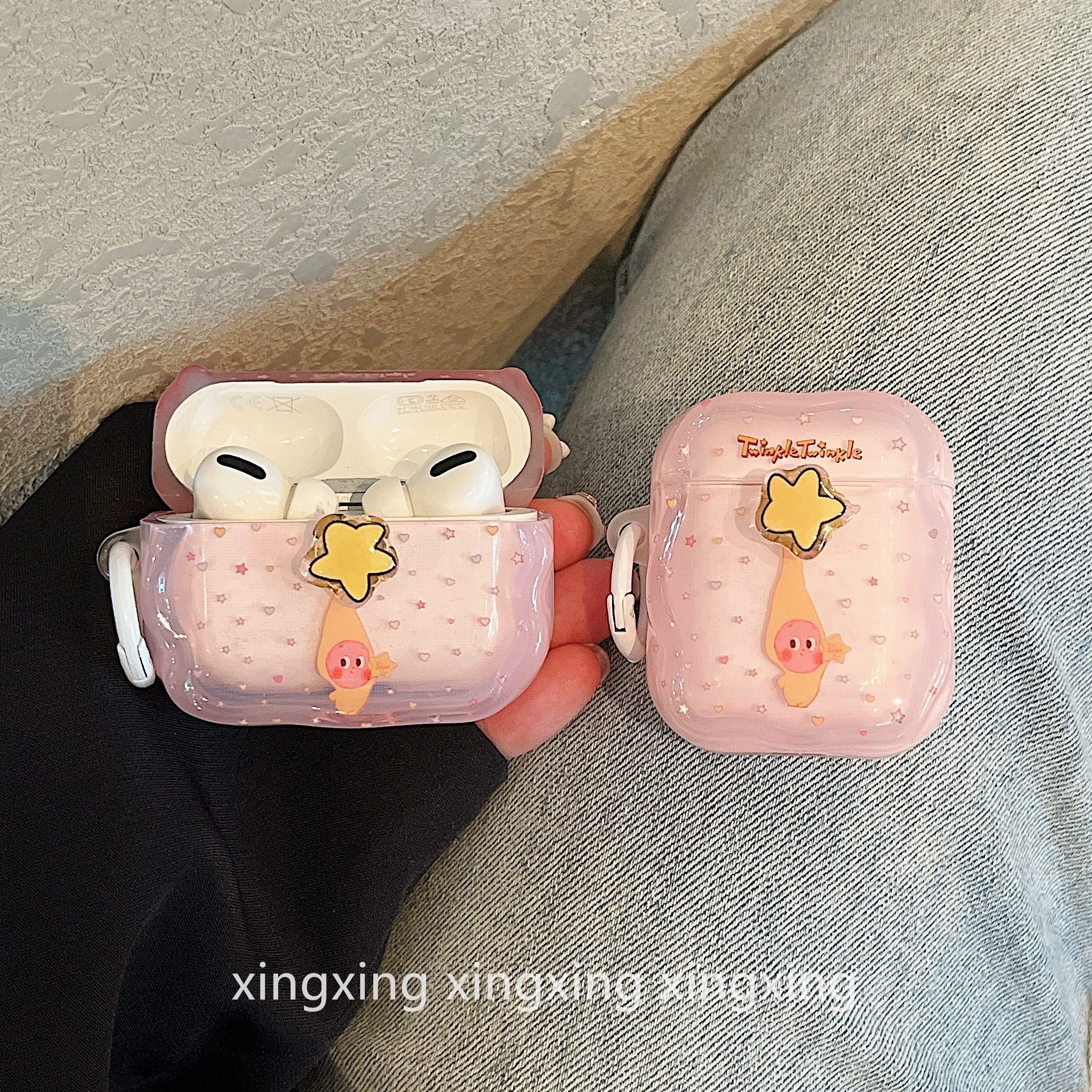 适用airpods保护套ins可爱星星人