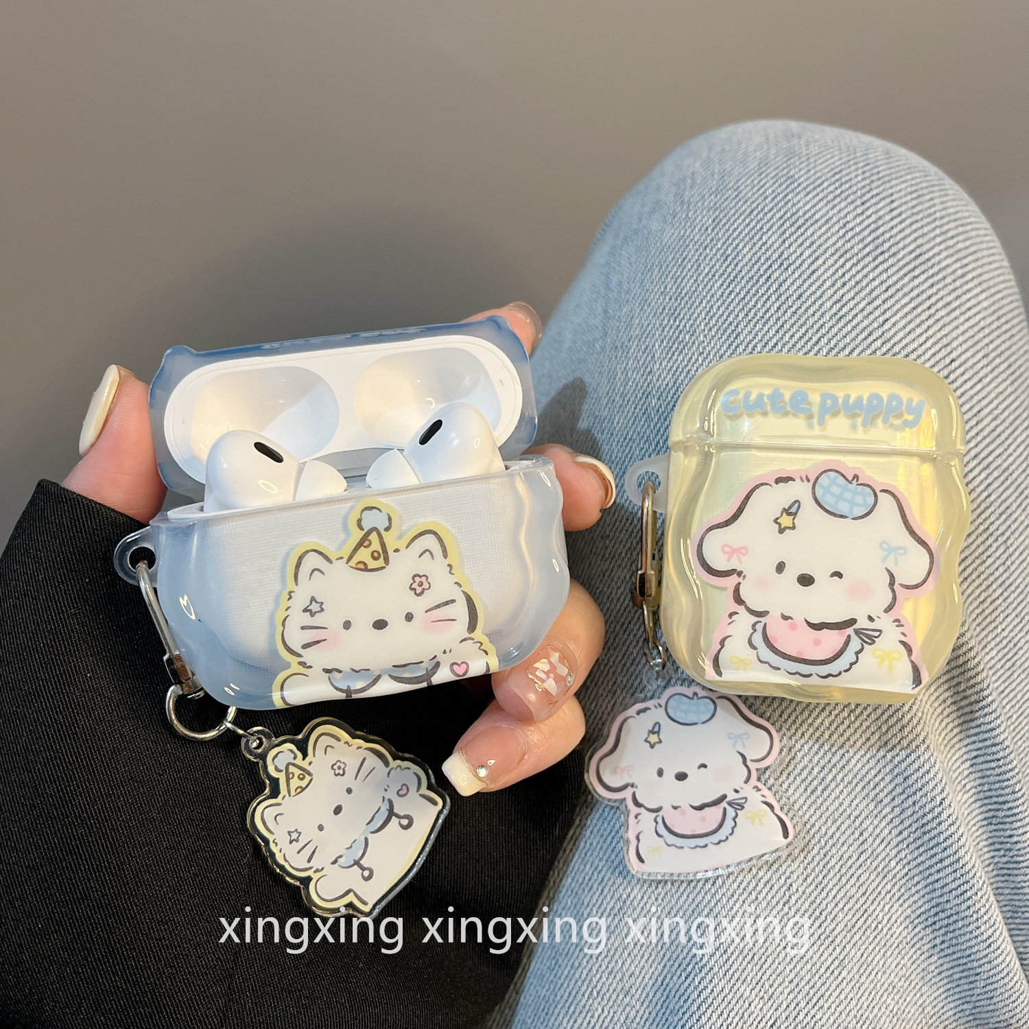 ins透色可爱情侣猫咪狗狗适用苹果蓝牙airpods4保护套airpodspro2耳机壳3代,3C数码配件,耳机保护套,淘宝优惠券,粉丝福利购,淘宝优惠卷