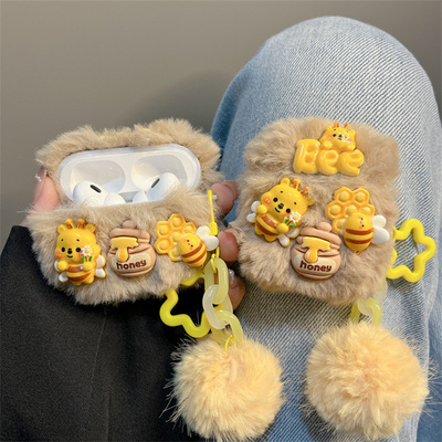 适用airpods保护套蜜罐黄色小熊