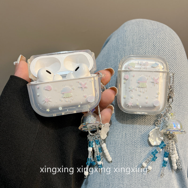 ins少女心贝壳水母适用airpodspro2保护套苹果3代蓝牙