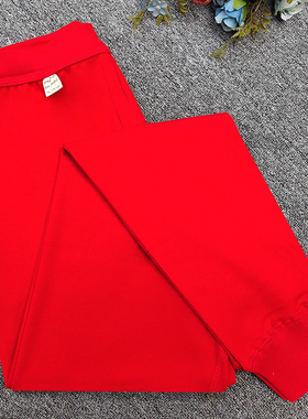 本命年男士女士纯棉秋裤大红色秋裤加肥大码中老年人肥佬棉毛衬裤