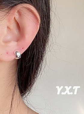 925纯银弧形面简约小耳扣耳骨环