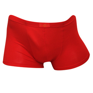 娇兰蒂诺内裤男士平角裤鸿运粘纤本命年肥佬裤透气大码短潮红裤头