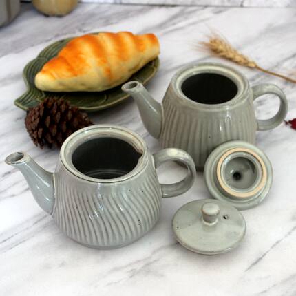 大容量陶瓷窑变家用水具仿搪瓷水壶茶具茶壶酒壶提梁壶浮雕手把壶