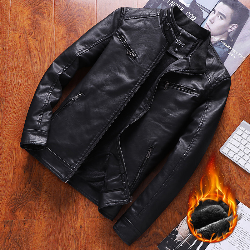 秋冬皮衣男潮立领韩版外套机车皮夹克男加绒加厚休闲青年日韩特价,男装,皮衣,淘宝优惠券,粉丝福利购,淘宝优惠卷