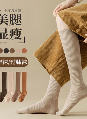 中高筒袜子女秋冬款显瘦小腿袜