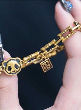 好运扑克5D同花顺戒指海豚送礼物复古黑金色工艺指环个性时尚潮