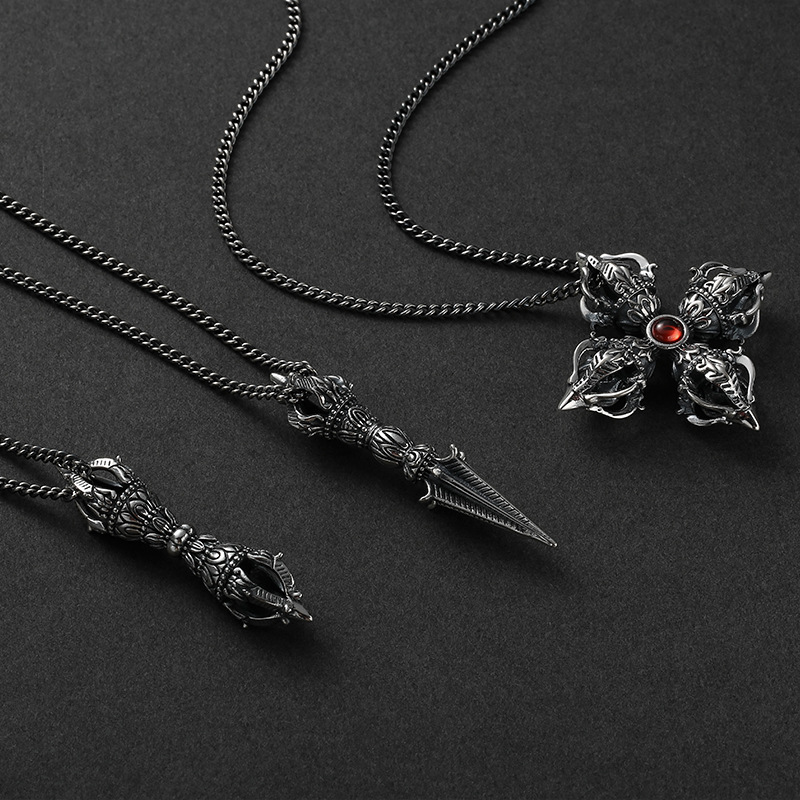 千叶复古原创设计《金刚杵》项链泰银男女情侣百搭礼物神魔系列