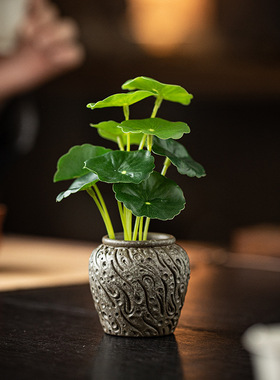 中式复古陶瓷迷你小花瓶创意家居客厅装饰小摆件水培铜钱草小花器