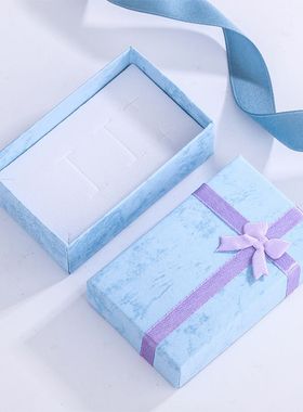 韩版简约饰品盒子创意蝴蝶结精美包装盒耳环项链首饰礼品盒