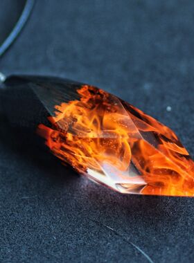 esty爆款木质树脂吊坠树脂火吊坠环氧树脂吊坠男女皆宜