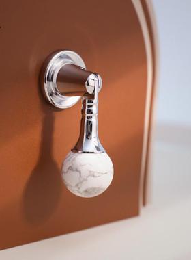 法式吊坠橱柜拉手银色单孔黄铜柜门把手白松中古卧室衣柜拉手