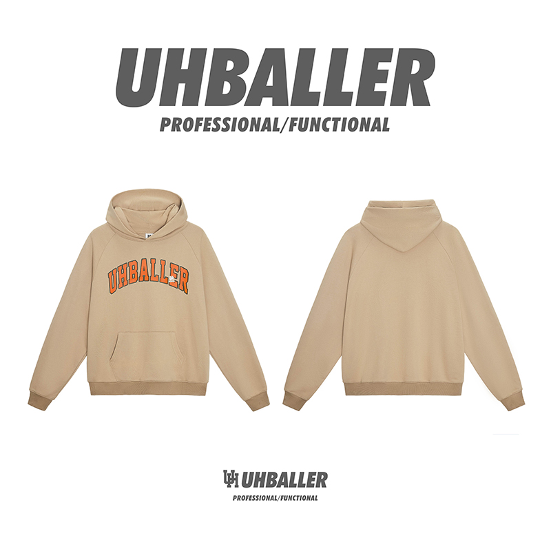 美式重磅纯棉套头衫宽松连帽外套