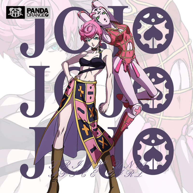 JOJO的奇妙冒险联名t恤黄金之风漫画特莉休·乌纳辣妹周边COS短袖