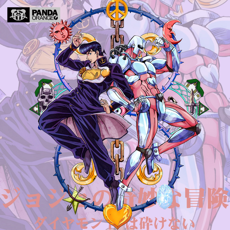 jojo的奇妙冒险不灭疯狂钻石超级宝贝jojo联名款东方仗助短袖t恤