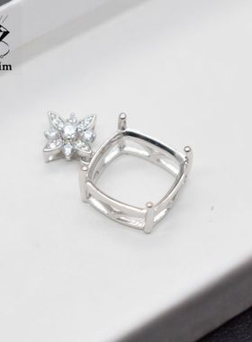 枕形吊坠银托空托肥正方吊坠