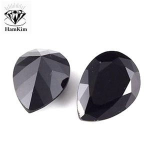 天然黑尖晶石水滴形梨形2*3-8*12mm尖底钻diy戒指吊坠镶嵌首饰石