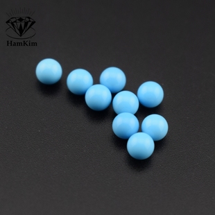 GL蓝松石色圆珠1.5-4mm水晶玻璃石无孔首饰镶嵌配石裸石工艺镶嵌