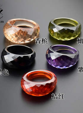 复古版彩色锆石戒指宝石材质配戴