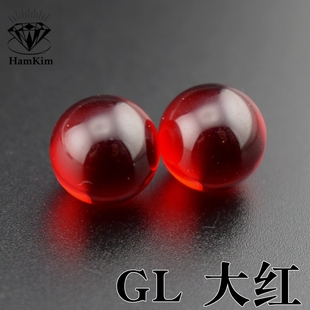 水晶石diy镶嵌首饰工艺品 大红色圆珠2mm 10mm 红玻璃光珠 无孔珠