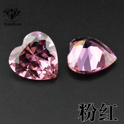 粉红色心形CZ宝石裸石