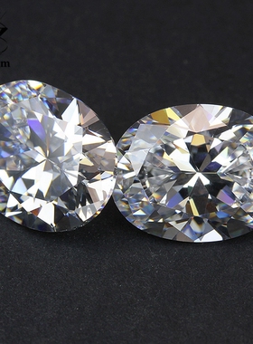 D色优白莫桑钻椭圆蛋形宝石裸石尖底钻diy镶嵌戒指耳钉moissanite