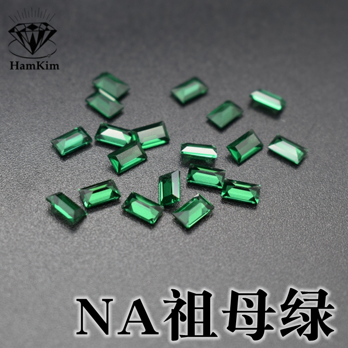 祖母绿长方水晶石镶嵌