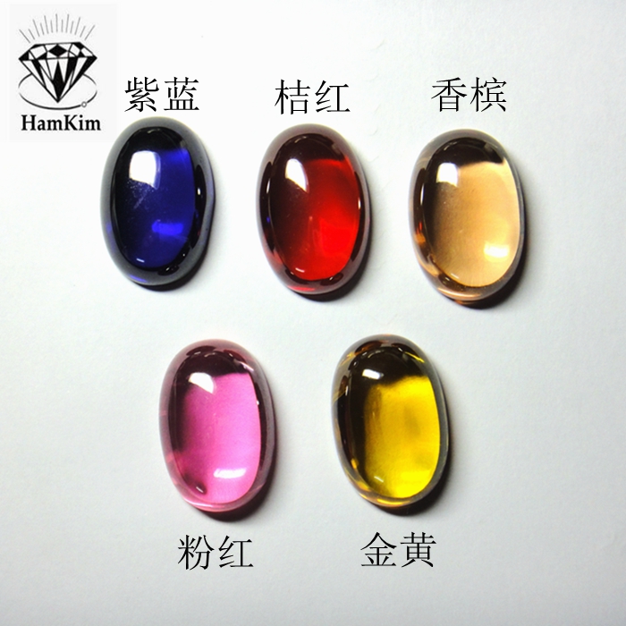 红色平底光面椭圆形蛋形深蓝宝石裸石大吊坠时尚配石雕像镶嵌石