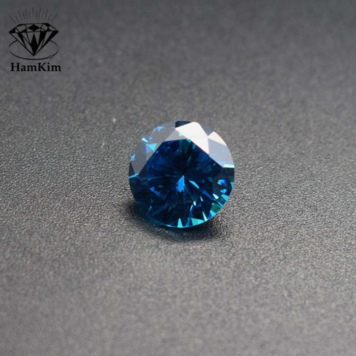 深海蓝宝石圆形托帕石3-15mm蓝锆石裸石diy戒指耳钉吊坠镶嵌主石