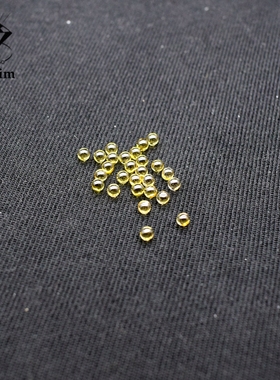 彩色圆珠子2.5mm锆石圆珠裸珠diy镶嵌宝石黄色粉色红色无孔圆形珠