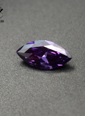 紫红马眼锆石diy裸石戒指耳钉镶嵌cz宝石浪漫紫色马目形时尚配饰