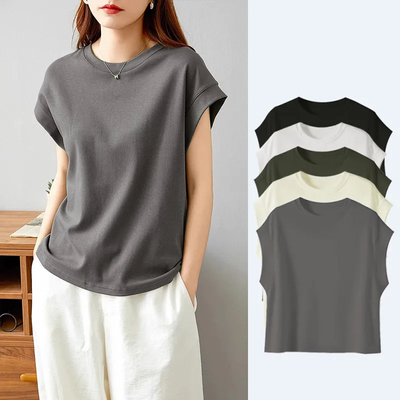 无袖背心上衣女设计感侧边防走光