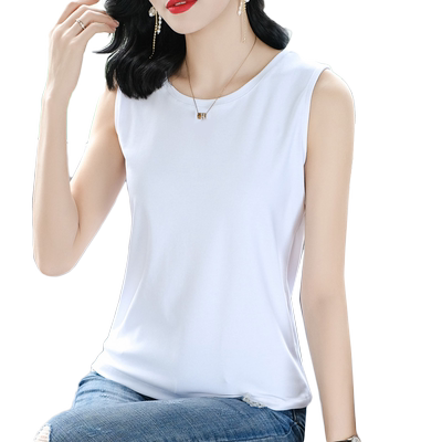 超火夏季无袖内搭白色吊带背心女